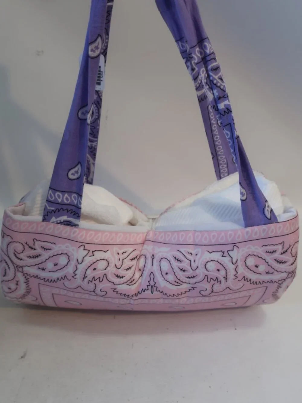 NWT Womens Tina Demel White, Pink, Purple Bandana Towel